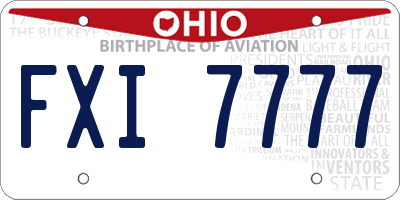 OH license plate FXI7777