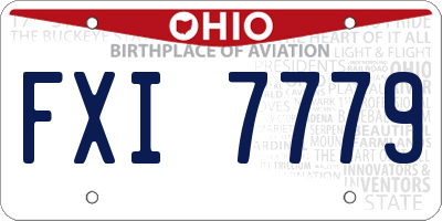 OH license plate FXI7779