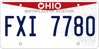 OH license plate FXI7780