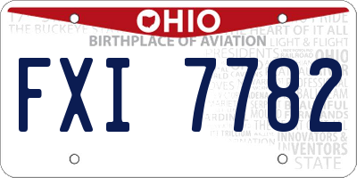 OH license plate FXI7782