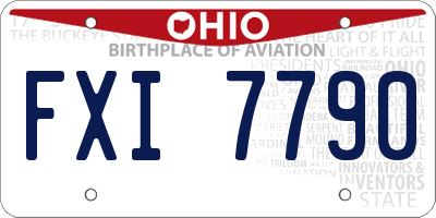 OH license plate FXI7790