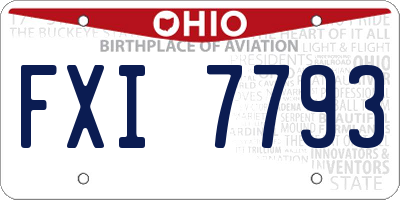 OH license plate FXI7793