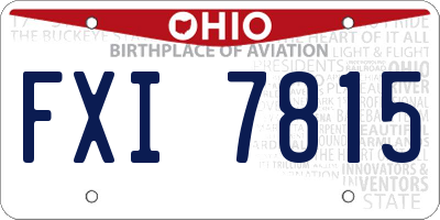 OH license plate FXI7815