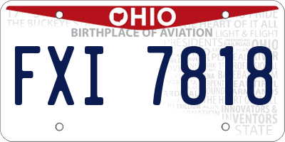 OH license plate FXI7818