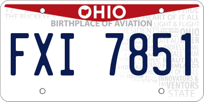 OH license plate FXI7851