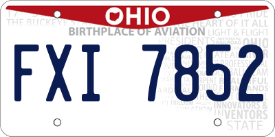 OH license plate FXI7852