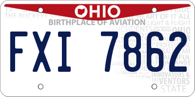 OH license plate FXI7862