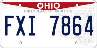 OH license plate FXI7864