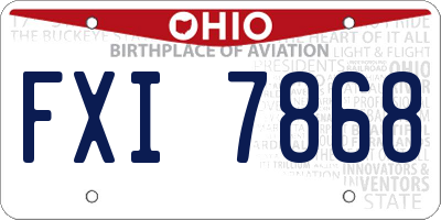 OH license plate FXI7868