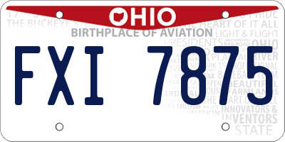 OH license plate FXI7875