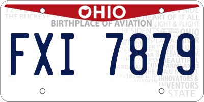 OH license plate FXI7879