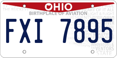 OH license plate FXI7895