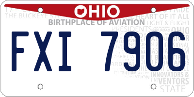 OH license plate FXI7906