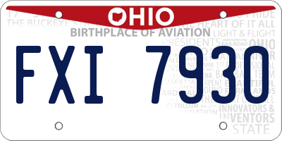 OH license plate FXI7930