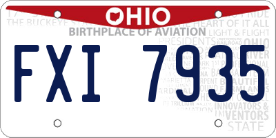 OH license plate FXI7935