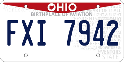 OH license plate FXI7942