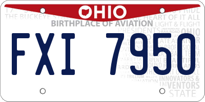 OH license plate FXI7950