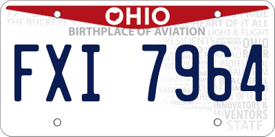 OH license plate FXI7964