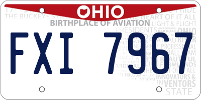 OH license plate FXI7967