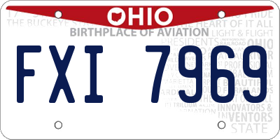 OH license plate FXI7969