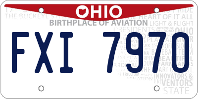 OH license plate FXI7970