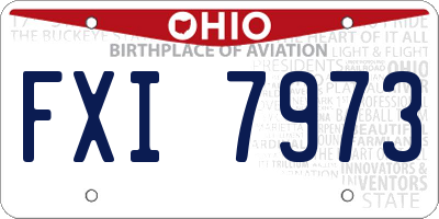OH license plate FXI7973