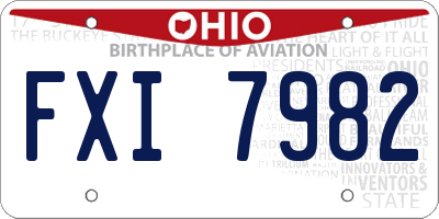 OH license plate FXI7982
