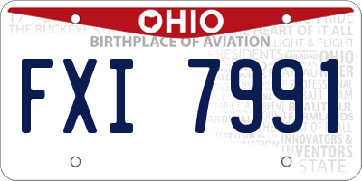 OH license plate FXI7991
