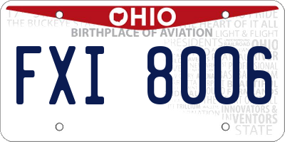 OH license plate FXI8006