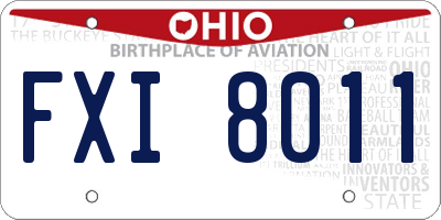 OH license plate FXI8011