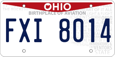 OH license plate FXI8014