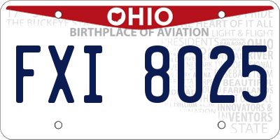 OH license plate FXI8025