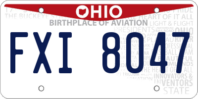 OH license plate FXI8047
