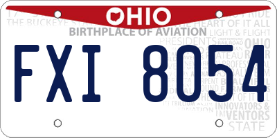 OH license plate FXI8054
