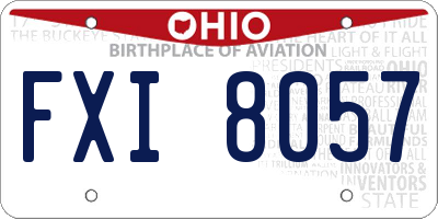 OH license plate FXI8057