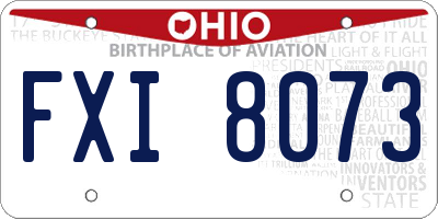 OH license plate FXI8073