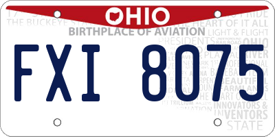 OH license plate FXI8075