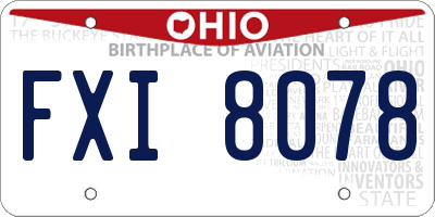 OH license plate FXI8078