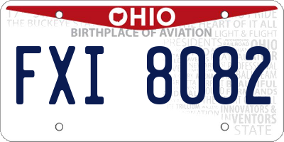 OH license plate FXI8082