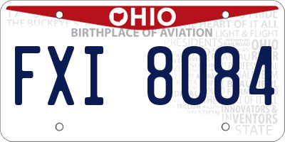 OH license plate FXI8084