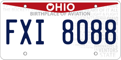 OH license plate FXI8088