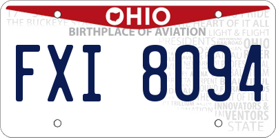 OH license plate FXI8094