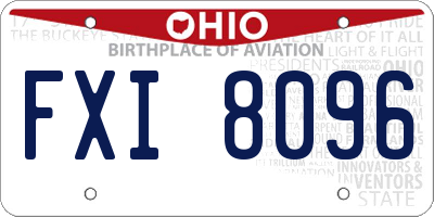 OH license plate FXI8096