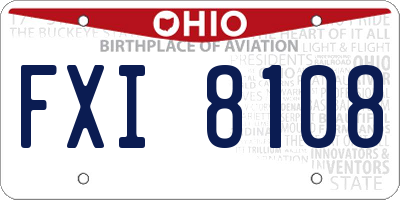 OH license plate FXI8108