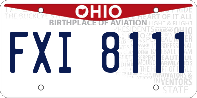 OH license plate FXI8111
