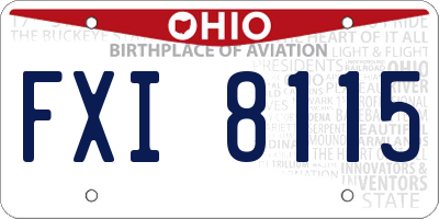 OH license plate FXI8115