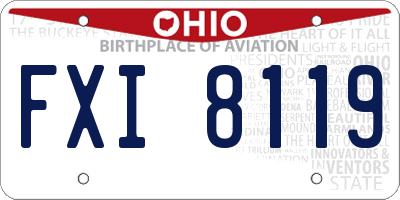 OH license plate FXI8119