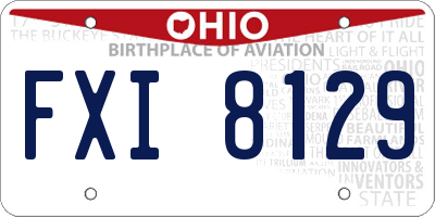 OH license plate FXI8129