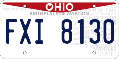 OH license plate FXI8130