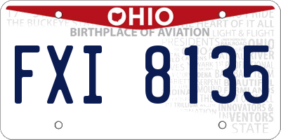 OH license plate FXI8135